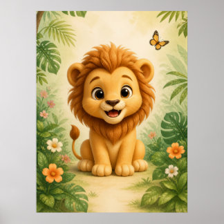 Cartaz de Berçário de Leãozinho, Impressão de Anim
