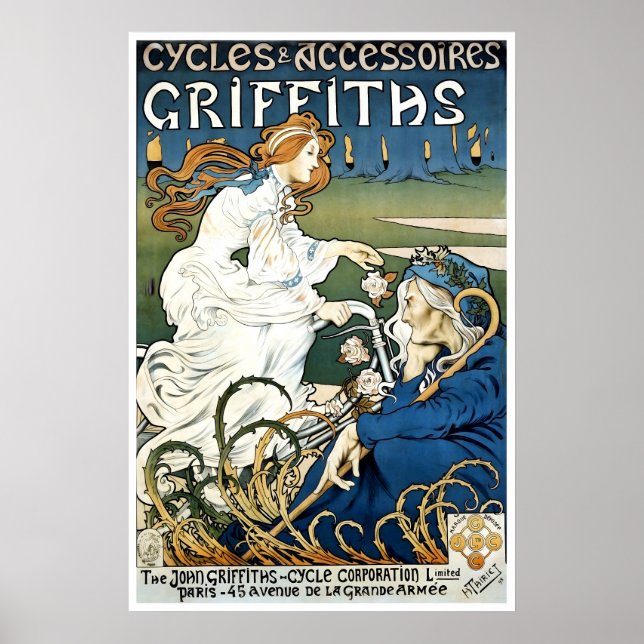 Cartaz de Bicicleta Griffiths Impressão de Ciclism (Frente)