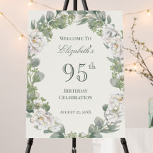 Cartaz de Boas-Vindas de Aniversário de 95 Anos Fl