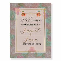 Cartaz de Boas-Vindas de Casamento Indiano Elegant