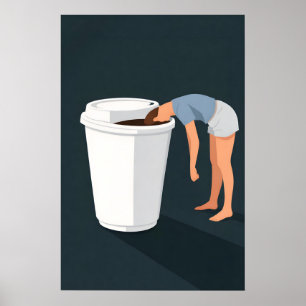 Cartaz de Café Engraçado, Impressão de Humor Minim