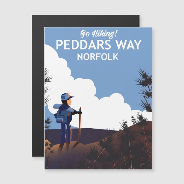 cartaz de caminhada Peddars Way Norfolk (Frente/Verso)