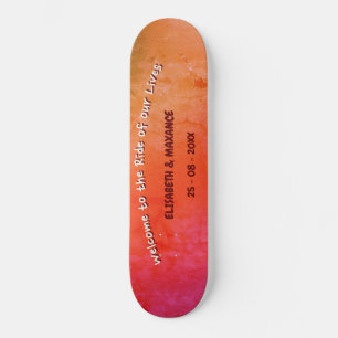 Cartaz de casamento de skateboard vintage elegante