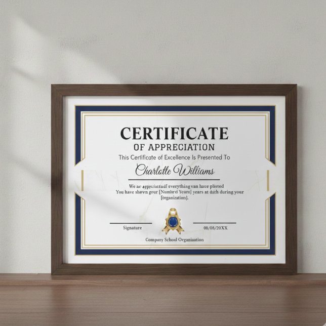 Cartaz de Certificado de Ouro de Apreciação de Con (Criador carregado)