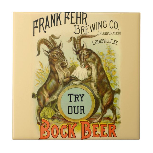 Cartaz de Cerveja Bock Vintage: Antigo Salão de Bo (Frente)