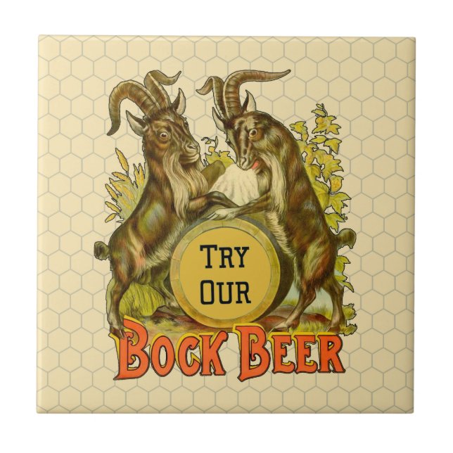 Cartaz de Cerveja Bock Vintage: Antigo Salão de Bo (Frente)