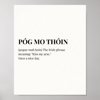 Cartaz de Citação Irlandesa, Poster Pog Mo Thoin