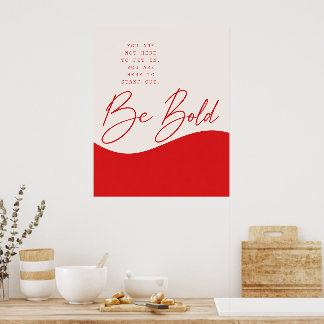 Cartaz de Citação Vermelho e Creme – Impressão Min