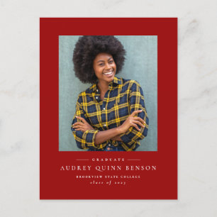 Cartaz de convite clássico de formatura vermelha