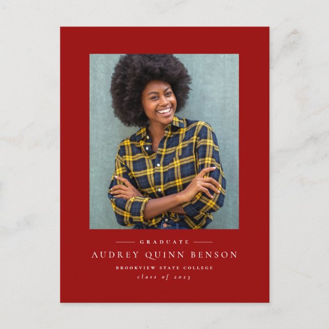 Cartaz de convite clássico de formatura vermelha (Frente)