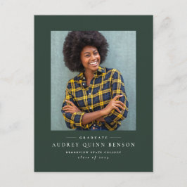 Cartaz de convite para a graduação em verde clássi