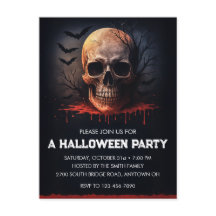 Cartaz de Convite para Festas de Halloween pelo Cr