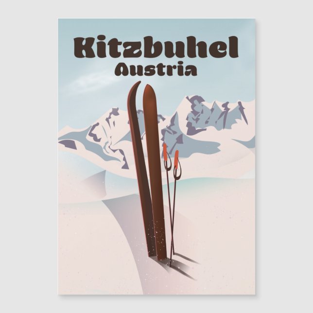 cartaz de esqui austríaco kitzbuhel (Frente)