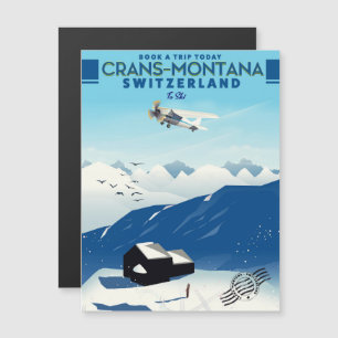 cartaz de esqui crans-montana Suíça