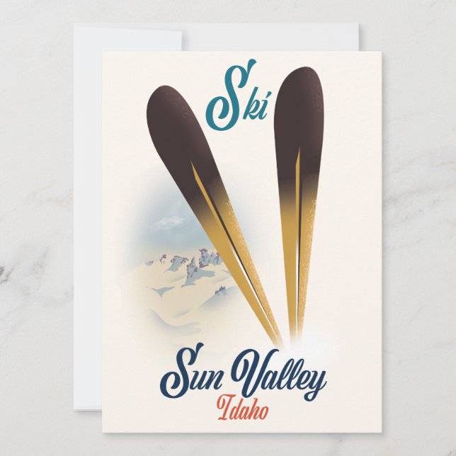 Cartaz de esqui estilo vintage Sun Valley Idaho (Frente)