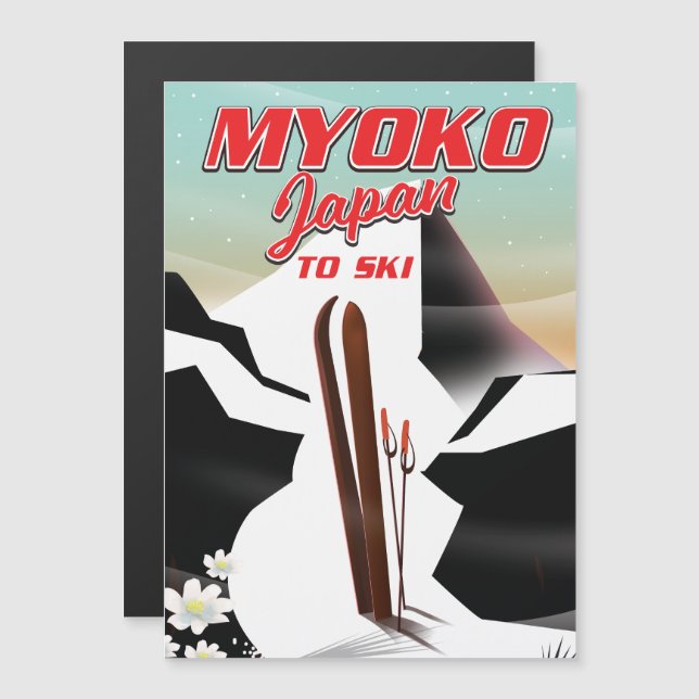 cartaz de esqui myoko japão (Frente/Verso)