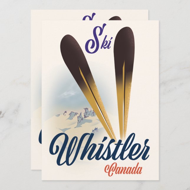 Cartaz de esqui Whistler Canadá (Frente/Verso)