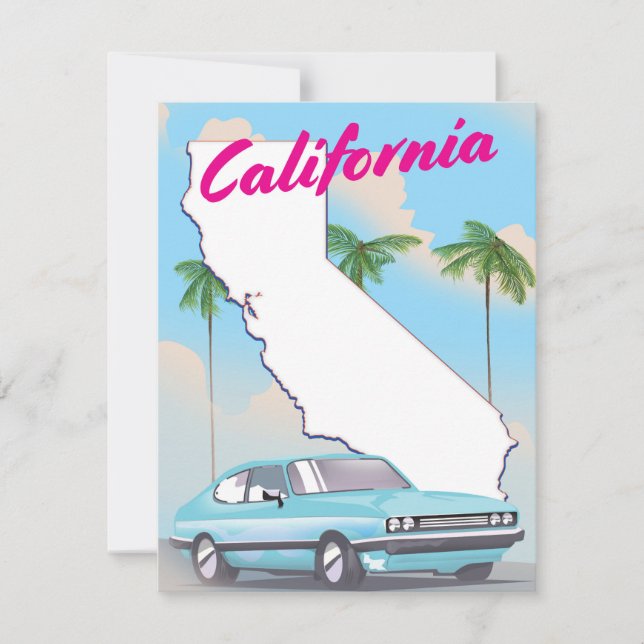 Cartaz de férias estilo vintage da Califórnia (Frente)