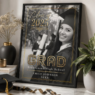 Cartaz de festa de formatura com nome e foto perso