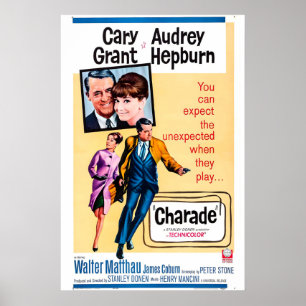 Cartaz de filme Charada 1963 IMPRESSÃO A5-A1 Cláss