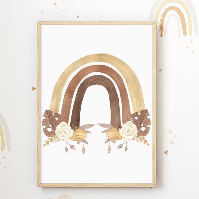 Cartaz de Flor Arco-íris Quarto Infantil Impressão (Criador carregado)