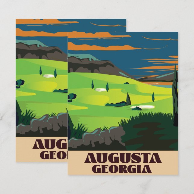 Cartaz de golfe de Augusta Geórgia (Frente/Verso)