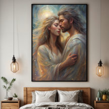 Cartaz de Impressão a Óleo Sonho de Amantes Etéreo