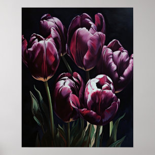 Cartaz de Impressão Artística de Flores de Tulipa