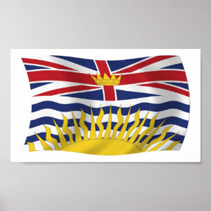 Cartaz de impressão da bandeira da Colúmbia Britân