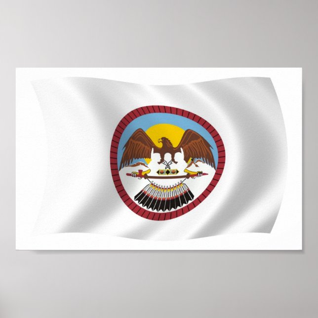 Cartaz de Impressão da Bandeira da Tribo Ute (Frente)