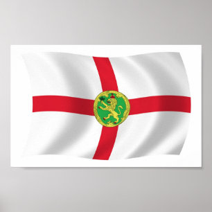 Cartaz de Impressão da Bandeira de Alderney