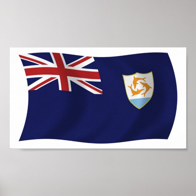 Cartaz de Impressão da Bandeira de Anguilla (Frente)