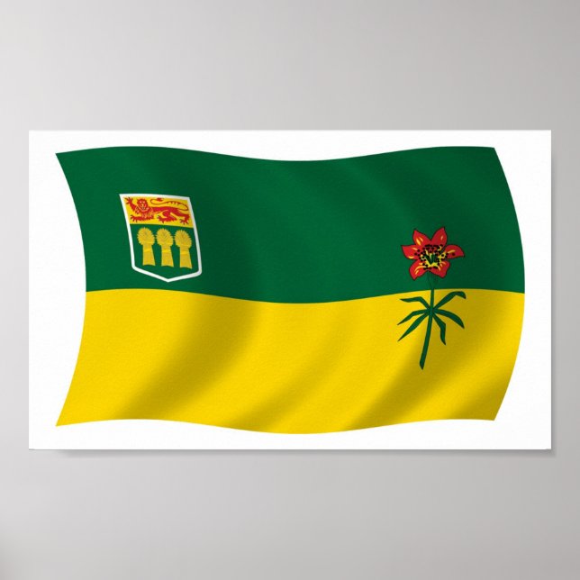 Cartaz de impressão da bandeira de Saskatchewan (Frente)