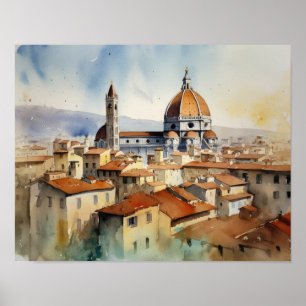 Cartaz de Impressão de Arte da Paisagem de Florenç