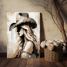 Cartaz de Impressão de Arte de Cowgirl Pintada Oci