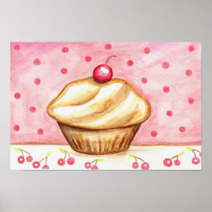 Cartaz de Impressão de Arte de Cupcake