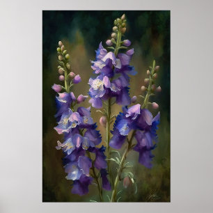 Cartaz de Impressão de Arte de Flor de Delphinium
