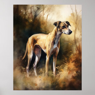 Cartaz de Impressão de Arte de Galgo Inglês