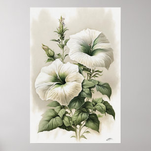 Cartaz de Impressão de Arte de Petúnias Brancas