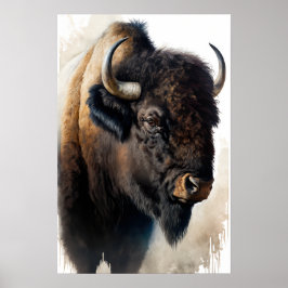 Cartaz de Impressão de Arte do Búfalo Ocidental