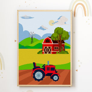 Cartaz de Impressão de Berçário de Trator Decoraçã