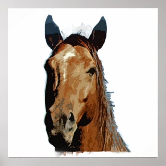 Cartaz de Impressão de Cavalo (Frente)