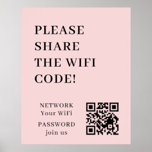 Cartaz de Impressão de Código QR de WiFi para Cone