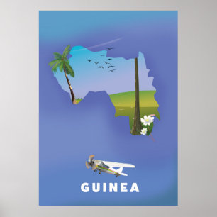 Cartaz de impressão de esqui na Guiné África do Su