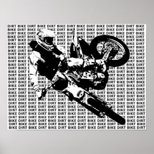 Cartaz de Impressão de Motocross de Bicicleta de T