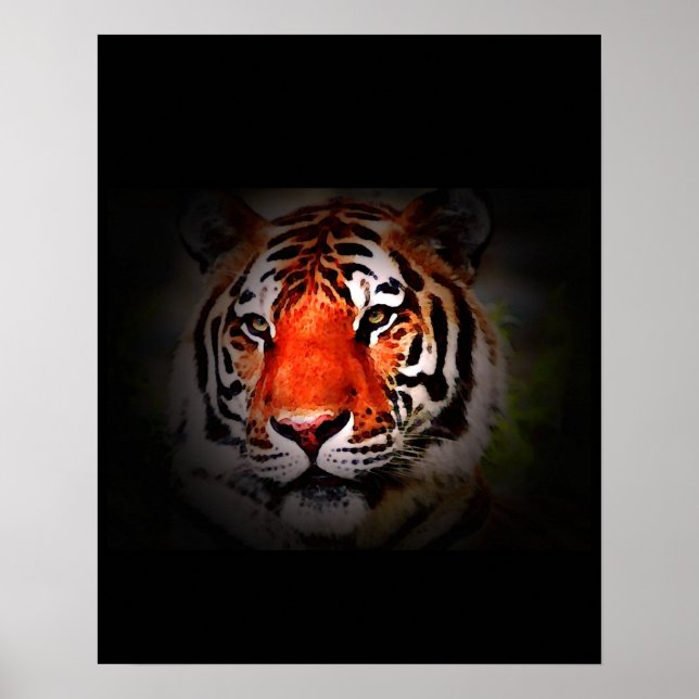 Cartaz de Impressão de Tigre - Estilo de Arte Pop  (Frente)