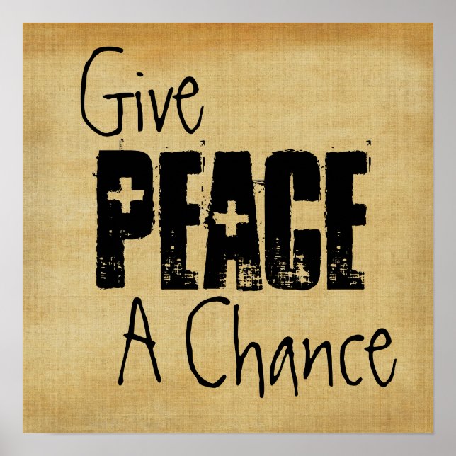Cartaz de Impressão Dê uma Chance à Paz (Frente)