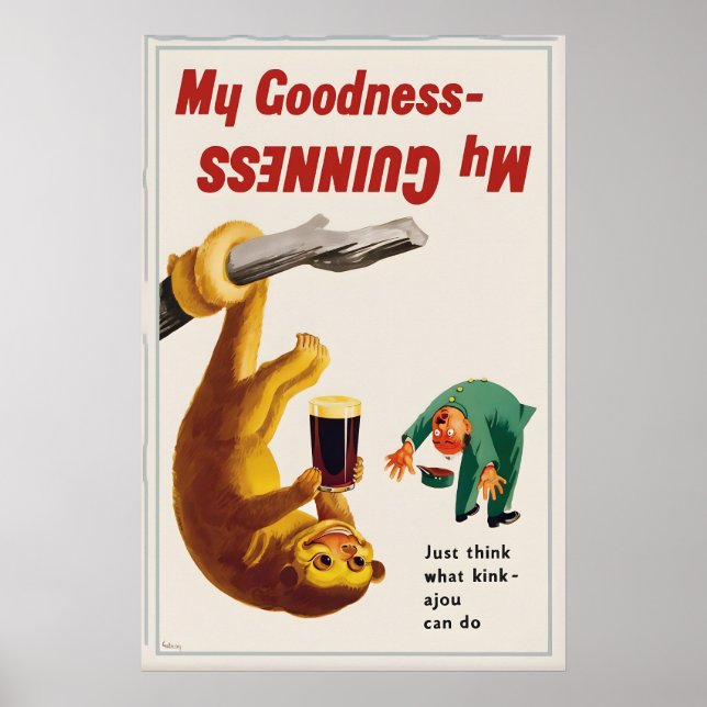 Cartaz de Impressão do Guinness Sloth  John Gilroy (Frente)