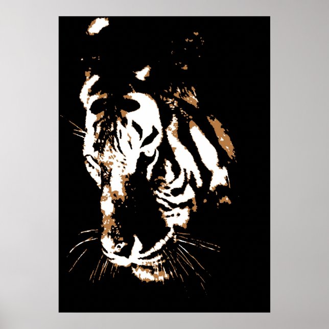 Cartaz de Impressão do Tigre - Posters de Arte Pop (Frente)