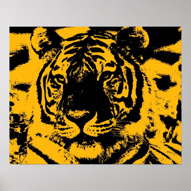 Cartaz de Impressão do Tigre - Posters de Tigres e (Frente)